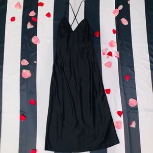 For Love & Lemons black midi slip dress